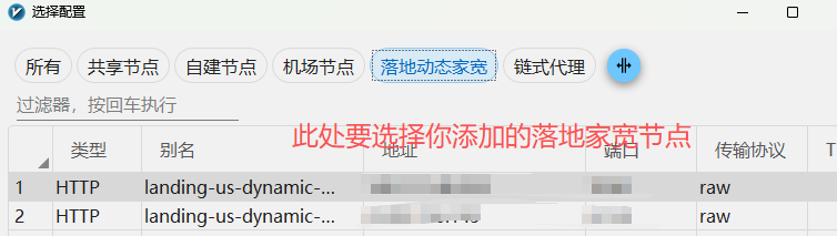 选择落地家宽节点
